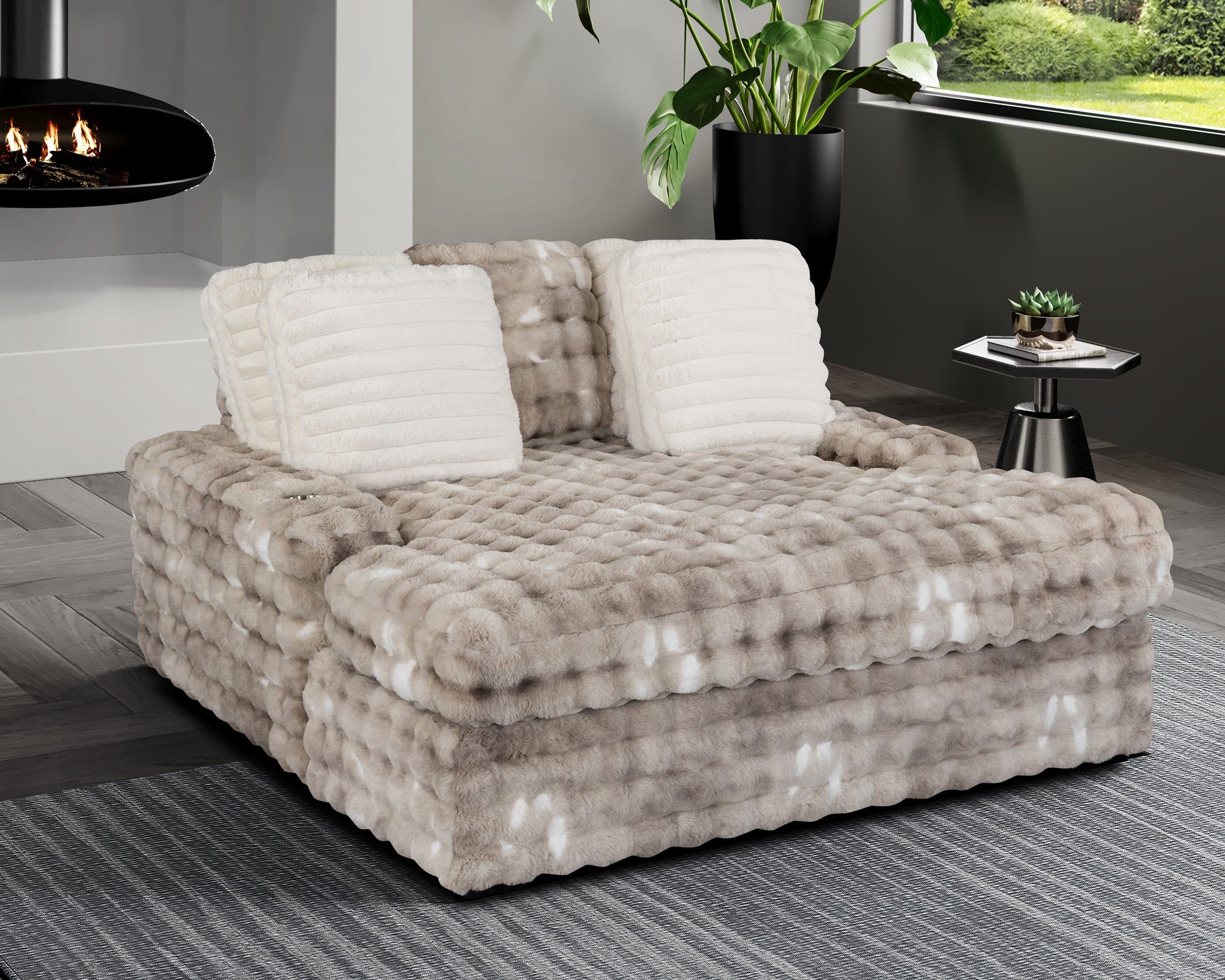 (image for) U8292 Marble Grey Chaise Lounge